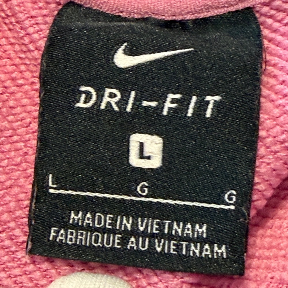 Nike Dri-FIT Cropped Sweatshirt Pink Long Sleeve Athletic Gym L Athleisure 93-08 - Picture 3 of 10